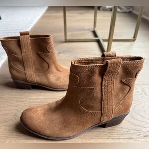 Lucky Brand Suede Western Ankle Boots – Women’s 8M